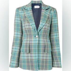 Tanya Taylor Green/Jade Houndstooth Blazer | NWOT